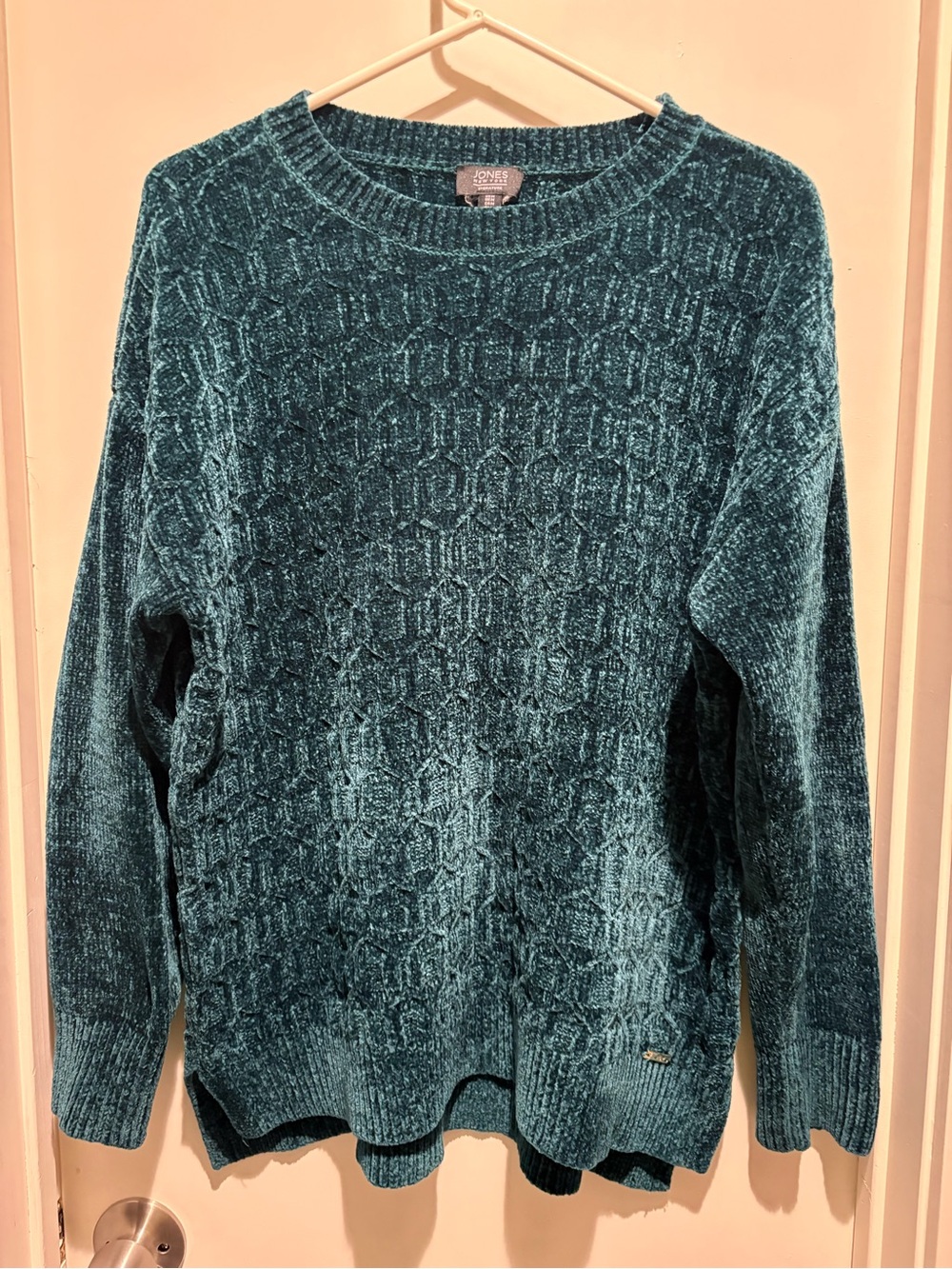 Jones New York Cozy Teal Chenille Crewneck Sweater Women’s Size M